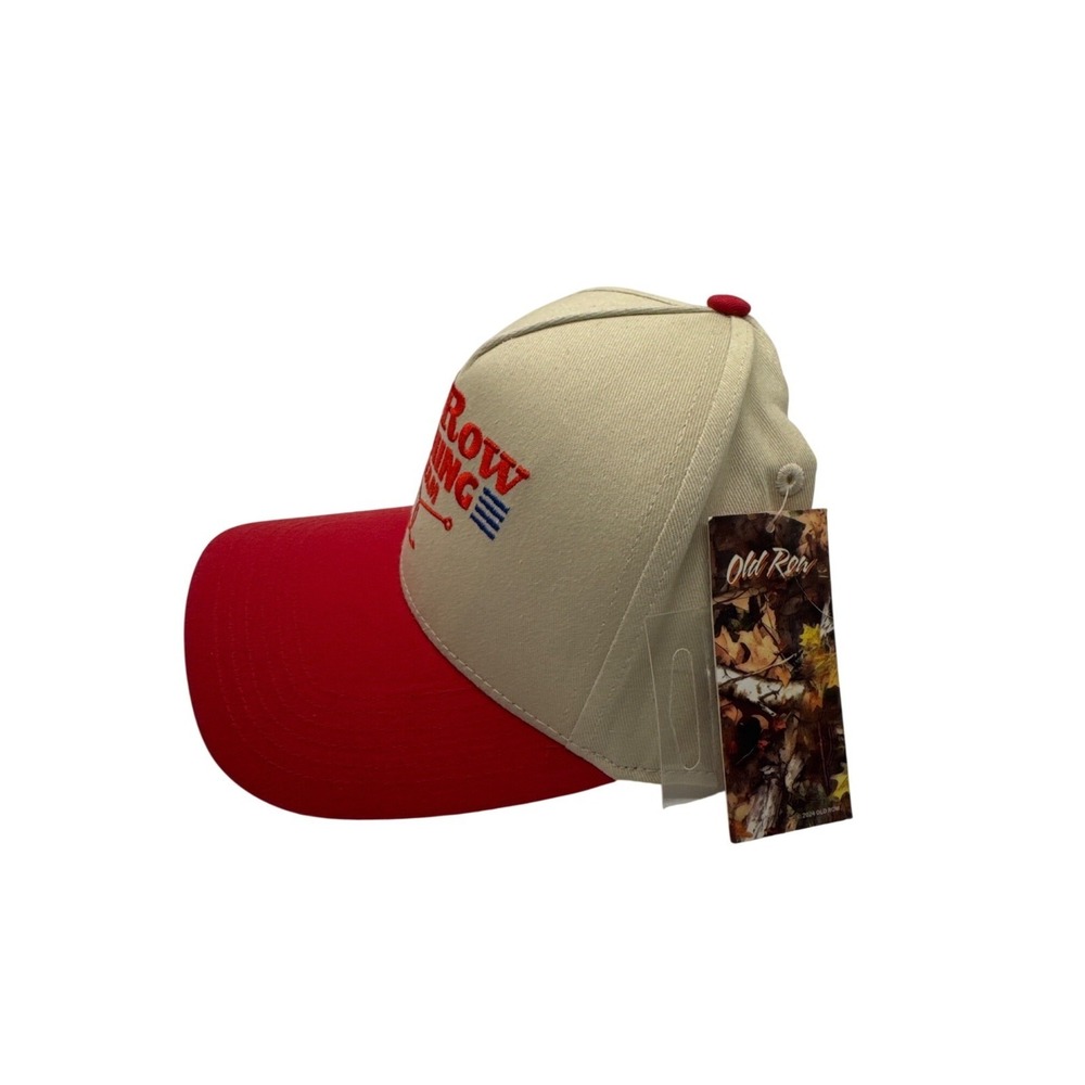 Old Row Fishing Team Snapback Hat Red & Beige Adjustable - Picture 2 of 6